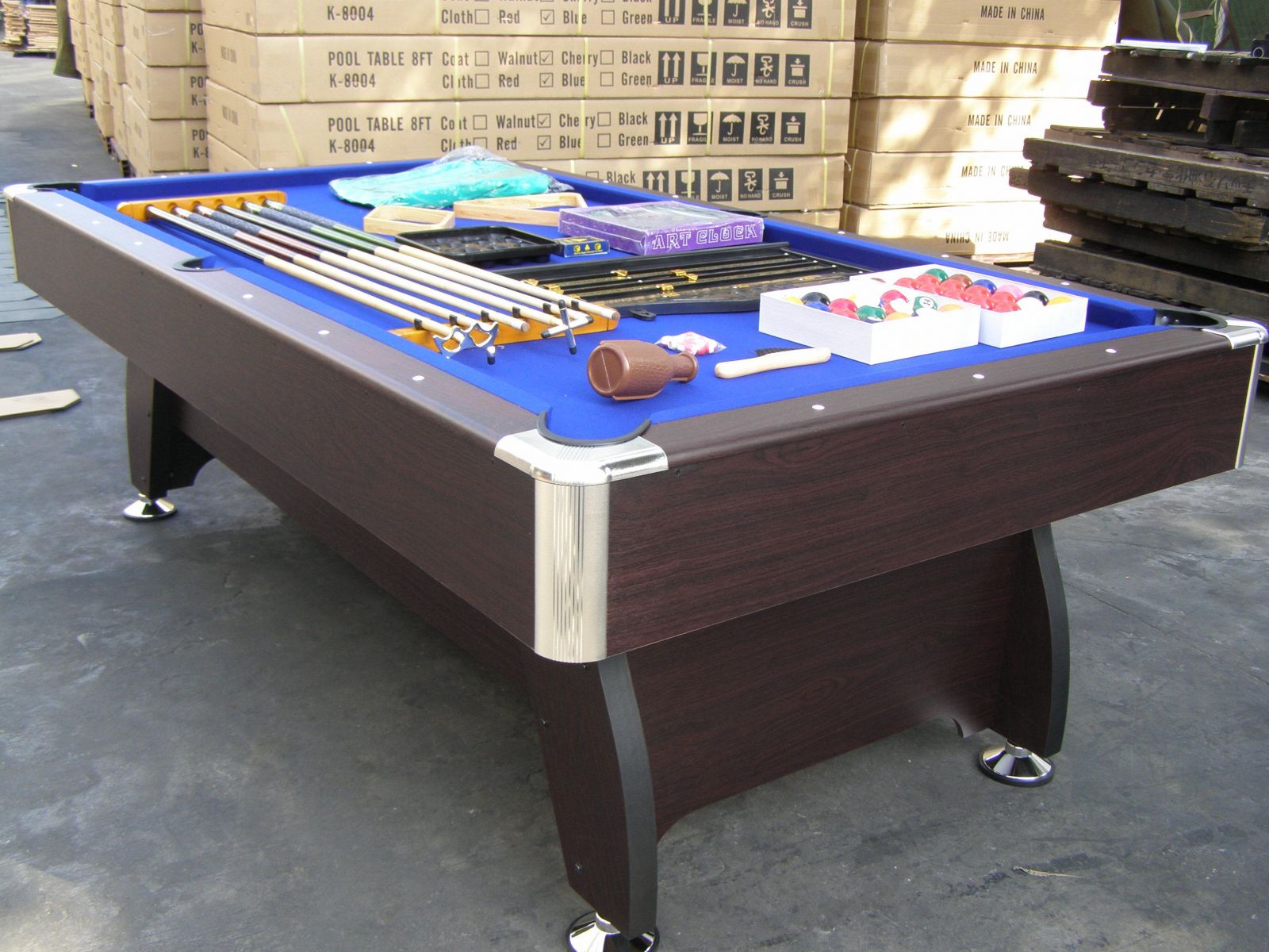 PUB SIZE POOL TABLE 8FT SNOOKER BILLIARD TABLE BLUE